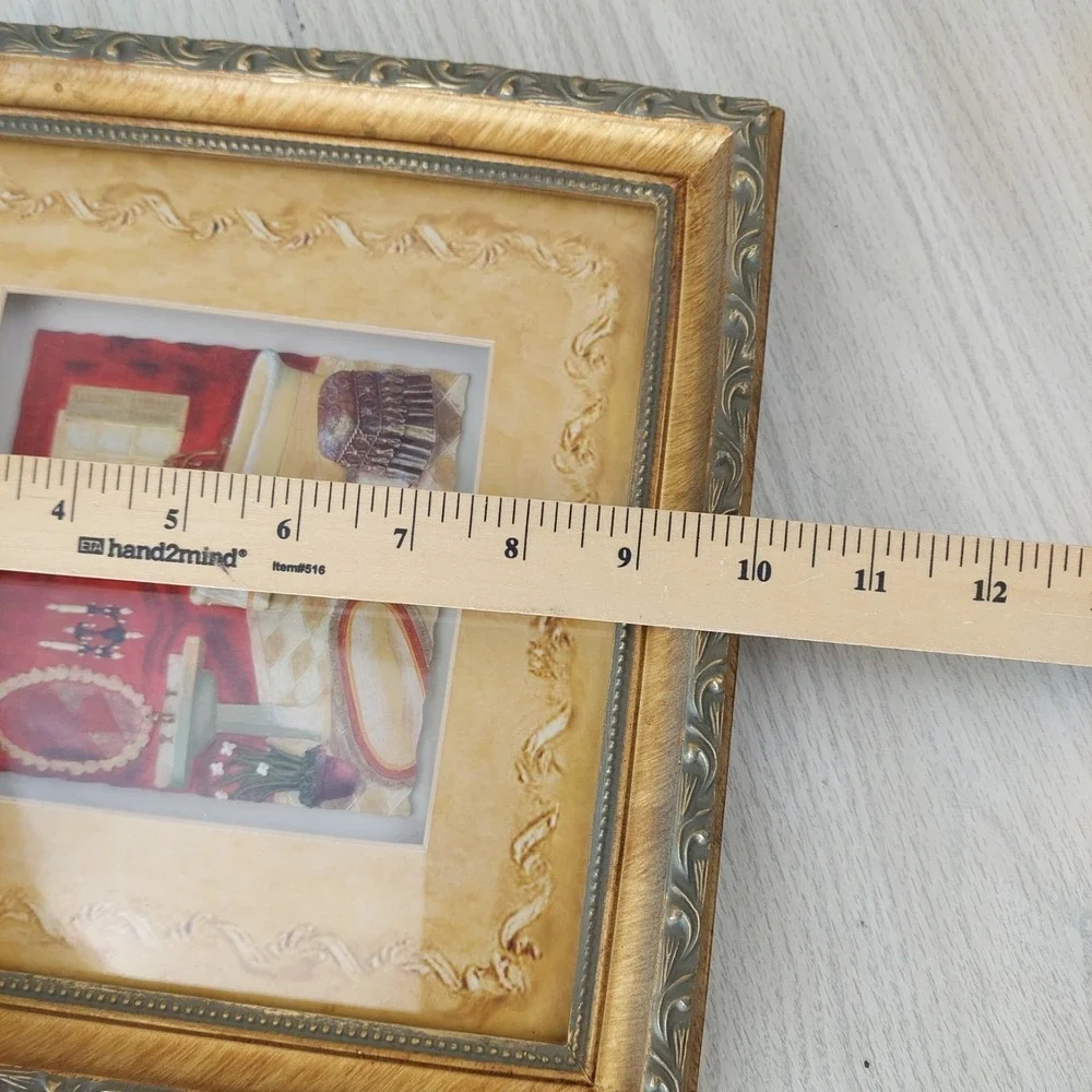Victorian‎ Vintage Bathroom Artwork Framed Painting 3D Home Decor Accent 10x10